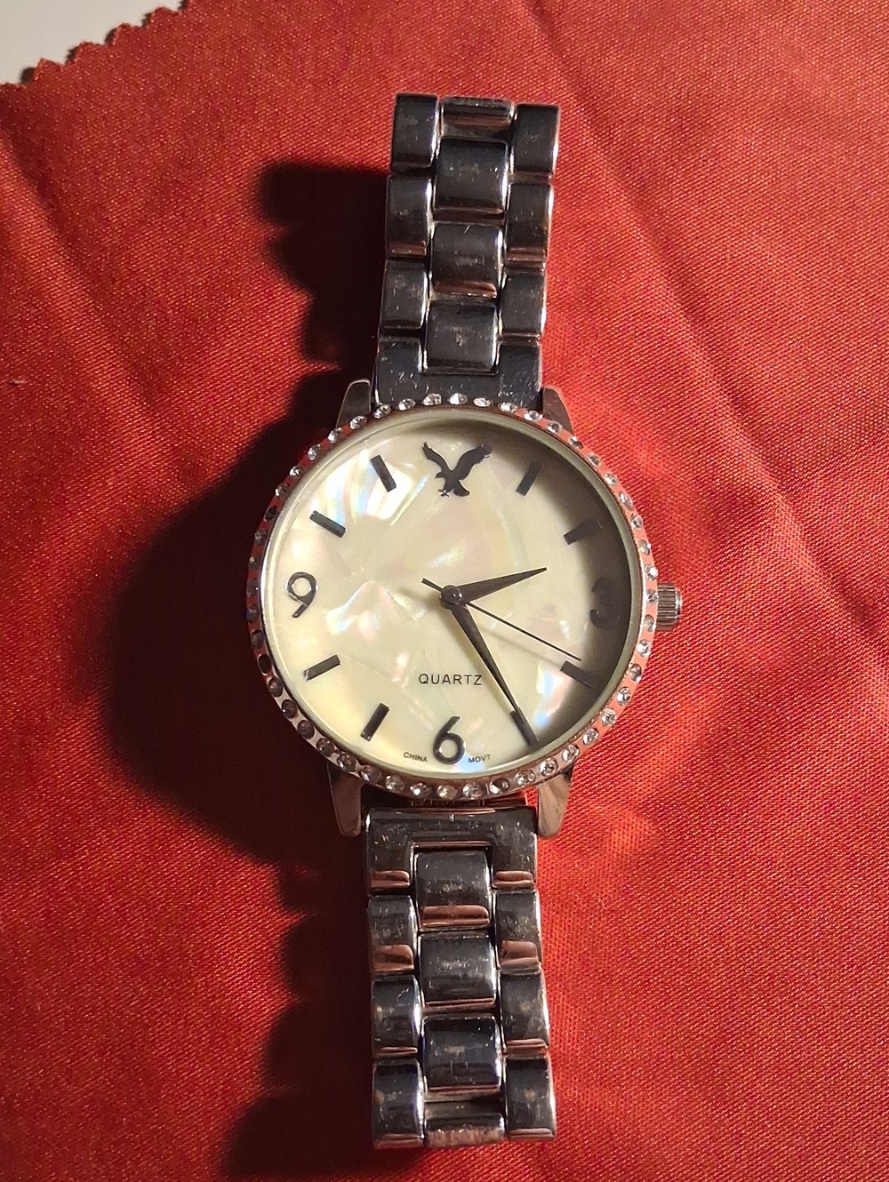 American Eagle Women's Silver Toned Link Band Analog Watch